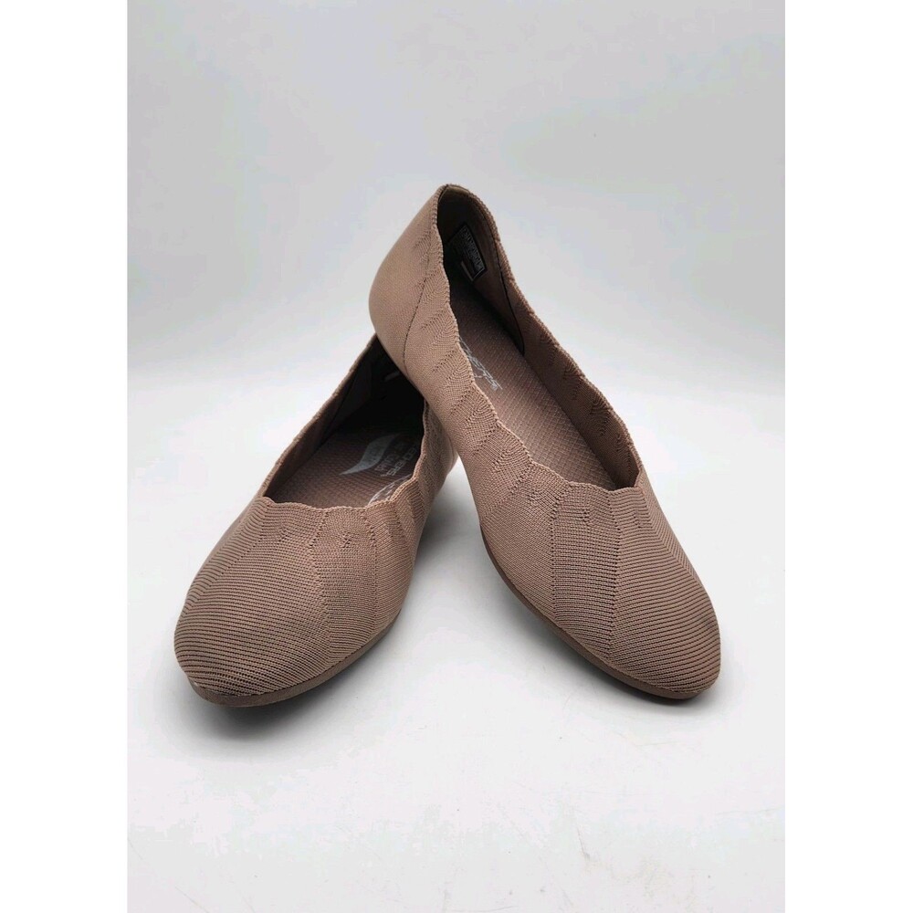 Skechers Air-Cooled Memory Foam Knit Slip-On Ballet Flats Mocha US 7.5 EU 37